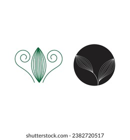 Leaf line logo vector and symbol