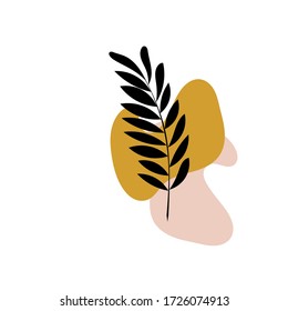 Leaf Line Minimal Icon.Vector Botanical minimal