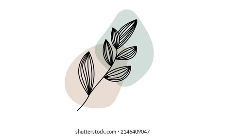 Leaf line minimal isolated on white background ,Vector illustration EPS 10