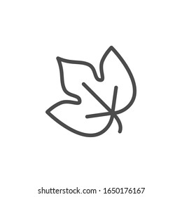 Leaf line outline icon and plant element