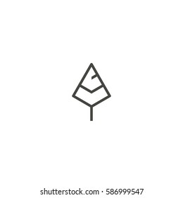 leaf line simple icon logo vector