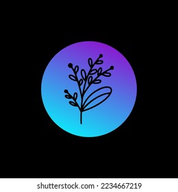 leaf line simple vector design dark background