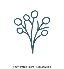 leaf line style icon design of Floral nature plant garden ornament botany decoration and life theme Vector illustration