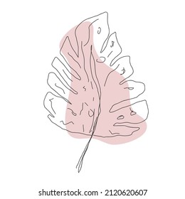 Leaf in line style isolated on white background