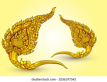 leaf line Thai vintage
