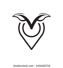 Leaf with location pin logo template vector icon design