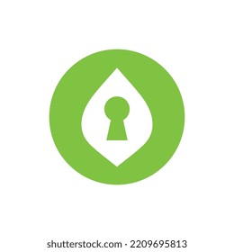 Leaf lock logo icon design template vector