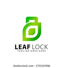 Leaf y Lock Moderno Logo Diseño Imágenes vectoriales Ilustración material