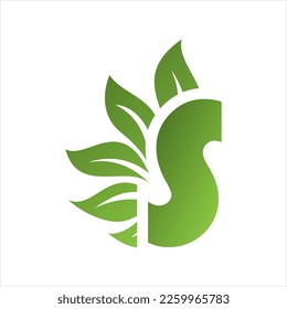 leaf logo abjad ilustration your company
