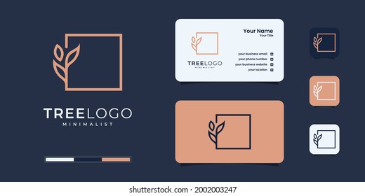 Leaf logo abstract linear style icon logo design templates