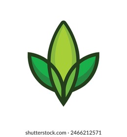 Vector abstracto del logotipo de la hoja