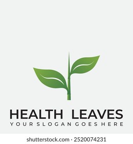 Logotipo de la hoja, insignia, bio, insignia de la comida sana. Ilustración vectorial.
