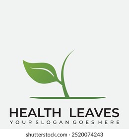 Leaf logo, badge, bio, healthy food badge. Vector illustration.