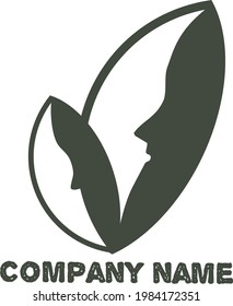 leaf logo for beauty with vector format