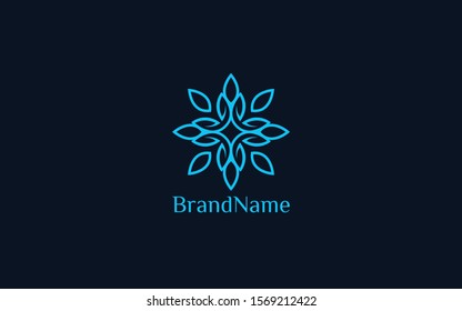 Leaf logo with blue color