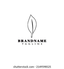 leaf logo cartoon icon design template black modern beautiful vector illustration