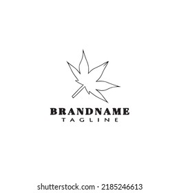 leaf logo cartoon icon design template black modern isolated vector