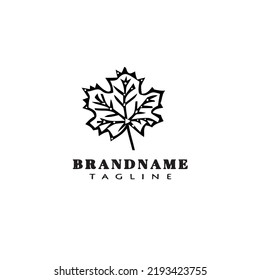 logotipo de hoja caricatura plantilla diseño de icono negro vector aislado creativo