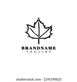 leaf logo cartoon icon design concept black modern isolated vector illustration