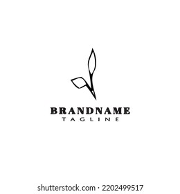 leaf logo cartoon icon design template black modern isolated vector