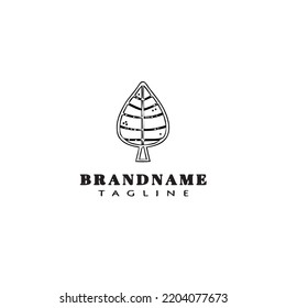 logotipo de hoja caricatura plantilla de diseño de icono negro vector aislado moderno