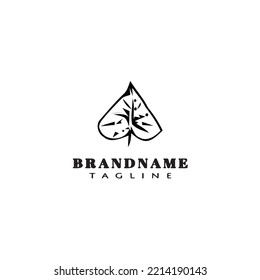 logotipo de hoja caricatura plantilla de diseño de icono negro vector aislado moderno