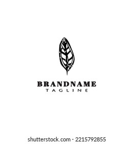 leaf logo cartoon icon design creative black modern isolated vector illustration