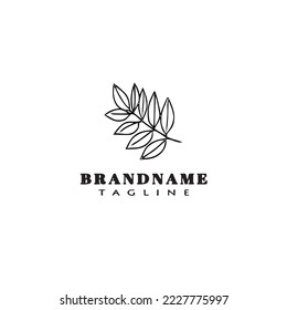 leaf logo cartoon icon design template black modern isolated creative illustration