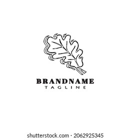 leaf logo cartoon icon template black modern isolated vector illustration