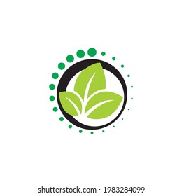 leaf logo with circle background