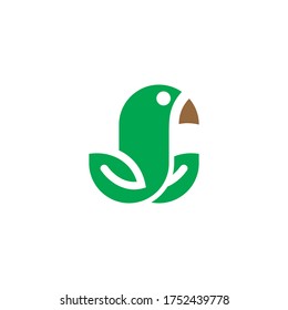 leaf logo in combination with birds