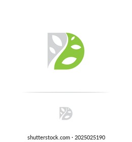 Leaf Logo combination with Letter D, creative design, logo or icon symbol