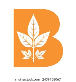 Leaf Logo combine with letter B vector template