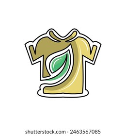 leaf logo combined with a t-shirt. logo modern sign template. solid color style.
