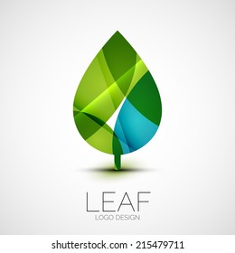 Leaf logo, concept, branding logotype design