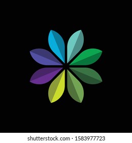 leaf logo concept, mix colour in same shape means togetherness as unity. 