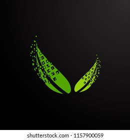 leaf logo concept, logo, sign, symbol or mark for drink, nature, environment, food, agriculture company. vector logo design