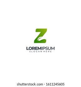 leaf logo concept simple elegant Alphabet Z