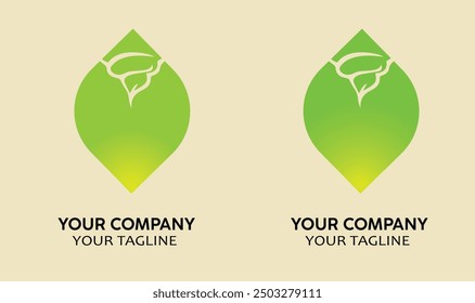 Leaf logo with cream ( cupcake ) - 
