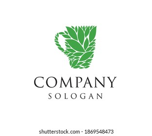 Idea de diseño de logotipos de hojas y copas 