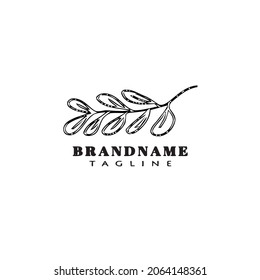 logotipo de la hoja lindo icono plantilla de diseño negro gráfico vectorial aislado