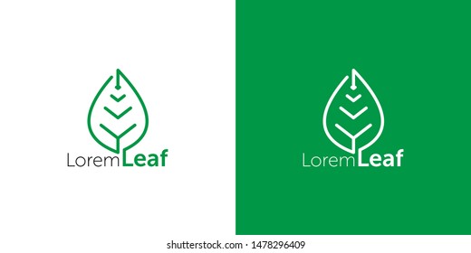 LEAF LOGO DESIGN. abstract green logo design template. VECTOR LEAF TEMPLATE..