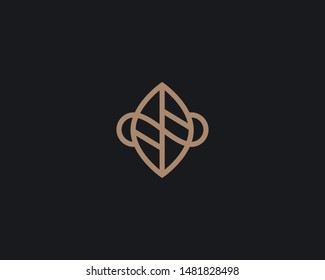 Leaf logo design abstract modern minimal style illustration. Park tree vector icon symbol mark logotype