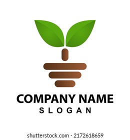 leaf logo design (agriculture, flower growing)