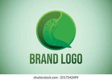 Leaf logo design. Botanical logo.