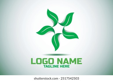Leaf logo design. Botanical logo.