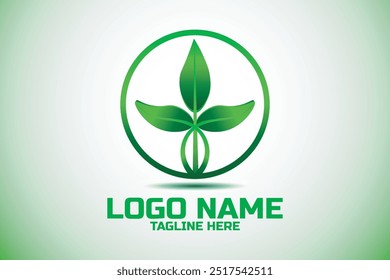 Diseño del logotipo de la hoja. Logotipo botánico.