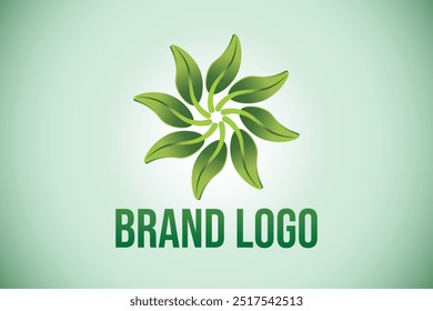 Leaf logo design. Botanical logo.