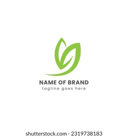 Diseño de logotipo de hoja para una identidad de marca, plantilla de logotipo herbal y sanitario, diseño de logotipo Spa, diseño de concepto natural y verde e ilustración