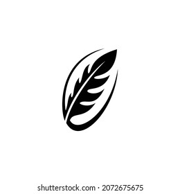 Leaf logo design with circle decoration